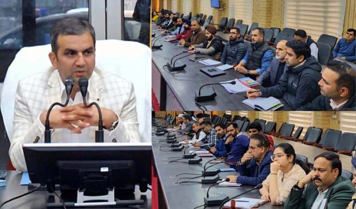DDC Ramban Mohammad Alyas Khan chairing a meeting on Thursday.