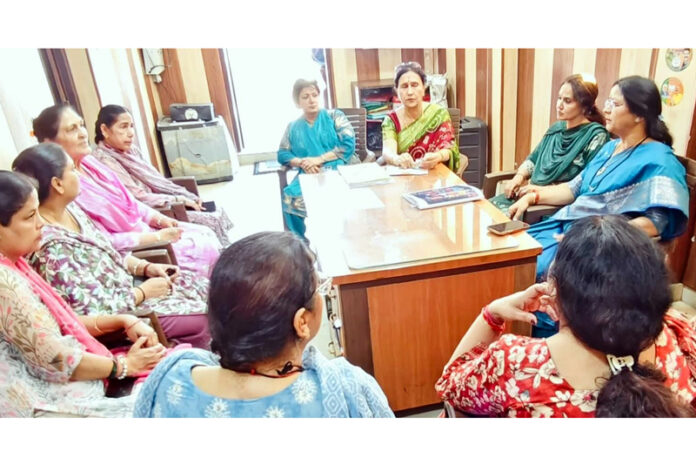 BJP general secretary, Sanjita Dogra during a public Darbar at BJP Office Kachi Chawni on Tuesday. BJP general secretary, Sanjita Dogra during a public Darbar at BJP Office Kachi Chawni on Tuesday.