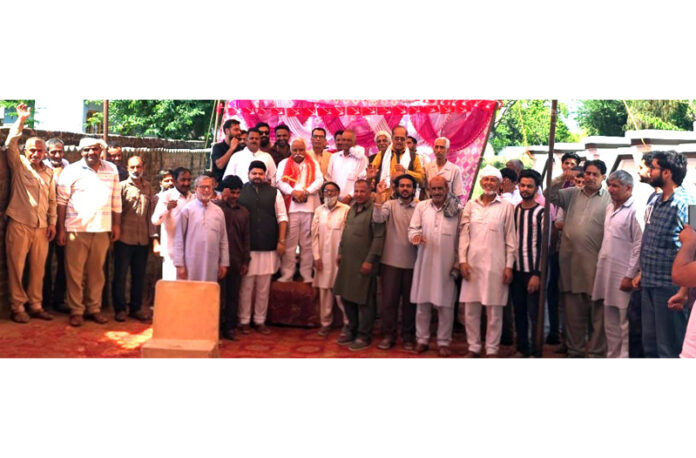 Former Minister Ajay Kumar Sadhotra during interaction with the people in Jammu.