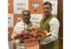 Senior BJP leader, Assem Gupta during a meeting with party national general secretary, Tarun Chugh.