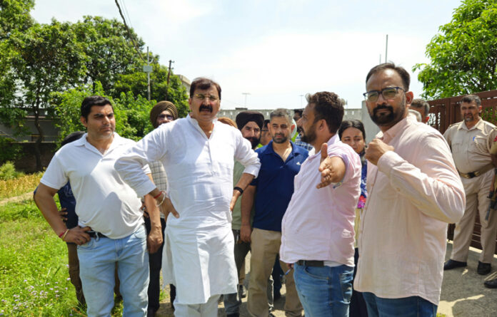 MLA Arvind Gupta during his visit to Ranjeetpur Panchayat in Jammu.