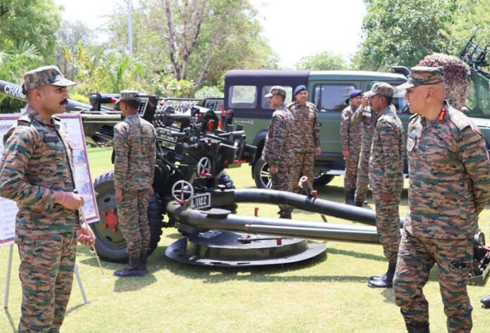 Northern Army Commander, Lt Gen Pratik Sharma, interacting with troops at Alwar Military Station.