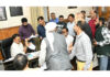 Minister Javed Rana listens to public delegations at Civil Secretariat in Jammu.