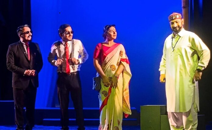 A scene from the play 'Ek Tha Gadha', presented by the theatre group Rangyug at Abhinav Theatre on Saturday.