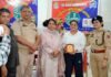 A participant being presented with a memento during an awareness programme at 15 IR Battalion headquarters in Jammu on Thursday.