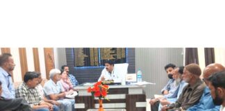 CMO Poonch Dr Parvaiz Ahmed Khan chairing a meeting.