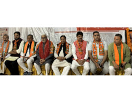 BJP leaders during a meeting at Janipur on Saturday.
