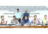Union Minister Dr Jitendra Singh, flanked by local MLAs, chairing the DISHA meeting of district Udhampur on Monday.