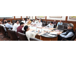 Chief Secretary chairing a meeting on Tuesday.