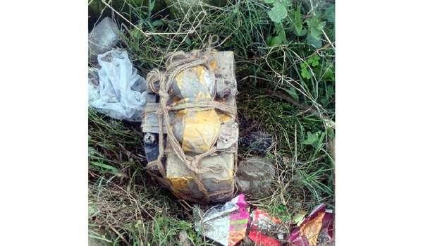 Grenades seized in Sunderbani area of Rajouri on Friday. -Excelsior/Imran Grenades seized in Sunderbani area of Rajouri on Friday. -Excelsior/Imran
