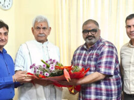 A delegation of Tawi Front Morning Walkers meeting LG on Friday.