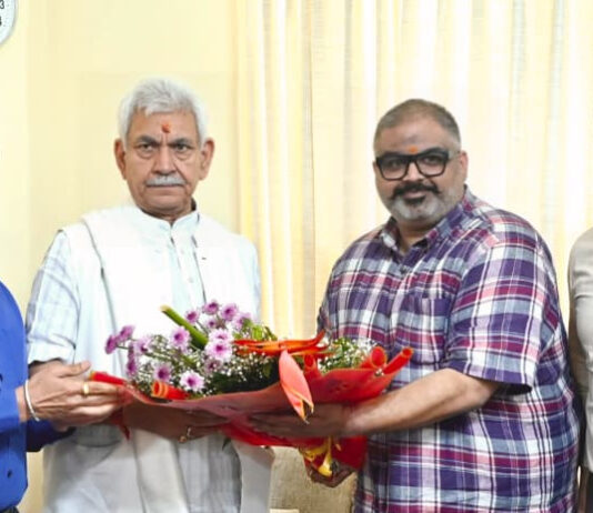 A delegation of Tawi Front Morning Walkers meeting LG on Friday.