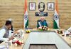 LG Manoj Sinha chairing a meeting at Jammu on Wednesday.