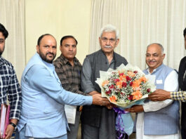 Delegation led by MLA Reasi meeting LG on Saturday.