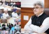 Chief Secretary chairing a meeting at Jammu on Thursday.
