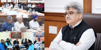Chief Secretary chairing a meeting at Jammu on Thursday.