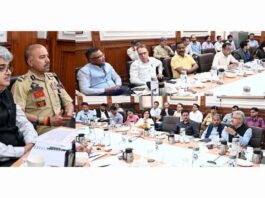Chief Secretary chairing a meeting at Jammu on Thursday.