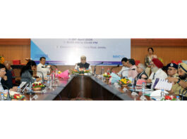 Chief Secy Atal Dulloo chairing a meeting in Jammu on Monday.