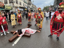 Good Friday procession being taken out in Jammu. -Excelsior/Rakesh