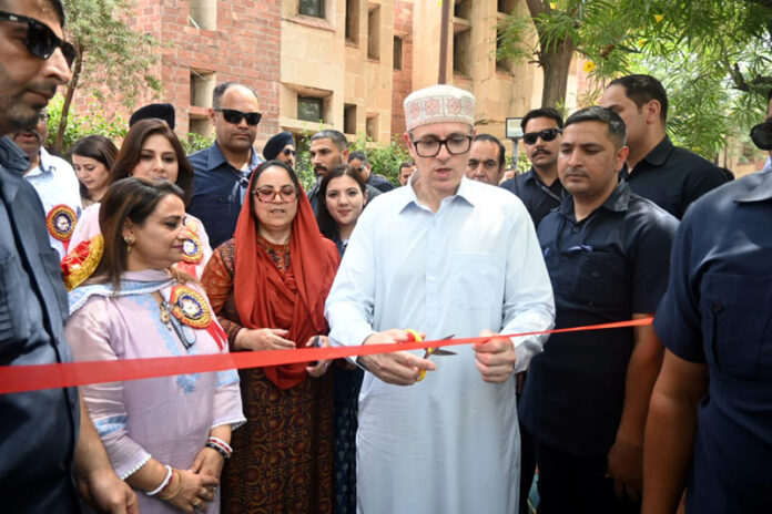 CM Omar Abdullah inaugurating SoA building at GCET Jammu on Monday.