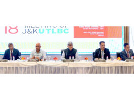 Chief Secretary Atal Dulloo chairing the 18th meeting of the Union Territory Level Bankers’ Committee in Jammu.