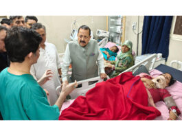Dr Jitendra Singh visits injured victims of Ramnagar bus accident at GMC Udhampur.