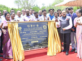 Union Minister Dr Jitendra Singh laying the foundation stone of 30 single occupancy hostel building for trainees at 'Central Food Technology Research Institute' (CFTRI) Mysuru on Friday.