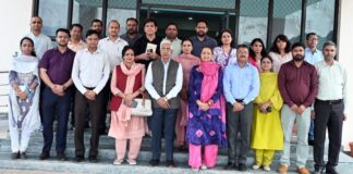 JU Vice-Chancellor, accompanied by the university officers, deans and heads during visit to Udhampur Campus.