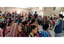 Devyani Rana kicks off 2nd youth training, employment drive for Hotel Industry in Nagrota MLA Nagrota, Devyani Rana addressing youth during an employment drive at Nagrota on Sunday.