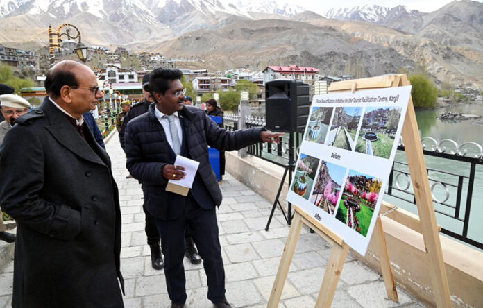 LG V K Saxena during visit to Kargil.