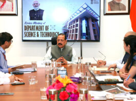 Union Minister Dr Jitendra Singh reviewing the progress of 'National Quantum Mission' at Kartvaya Bhawan, New Delhi on Wednesday.