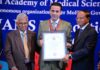 SKIMS Director, Prof M. Ashraf Ganie receiving Academics Excellence Award from National Academy of Medical Sciences.