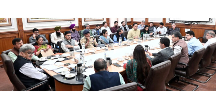 Chief Secretary chairing a meeting on Thursday.