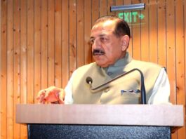 Union Minister Dr Jitendra Singh holding interaction with students at "VAKTAVYA 2026" programme organised by Hindu College, Delhi University, on Friday.