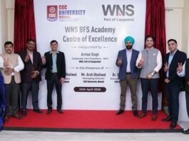 Sardar Rashpal Singh Dhaliwal, Founder Chancellor of CGC University along with others during a function on Monday.