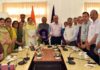 VC CLUJ, Prof K S Chandrasekhar and Director, SSS-NIRE, Dr Sangita M Kasture along with other dignitaries during signing of MoU through on line mode on Friday.