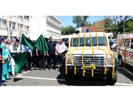 CM Omar Abdullah flags off ambulances, healthcare equipment in Jammu.