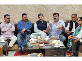 BJP leaders during a Public Darbar at Vijay Nagar on Sunday.