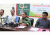 Prof Neelu Rohmetra and others addressing press conference at JU on Thursday.