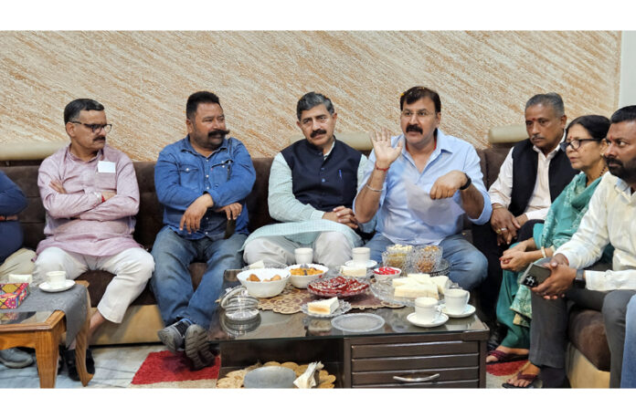 BJP leaders during a Public Darbar at Vijay Nagar on Sunday.