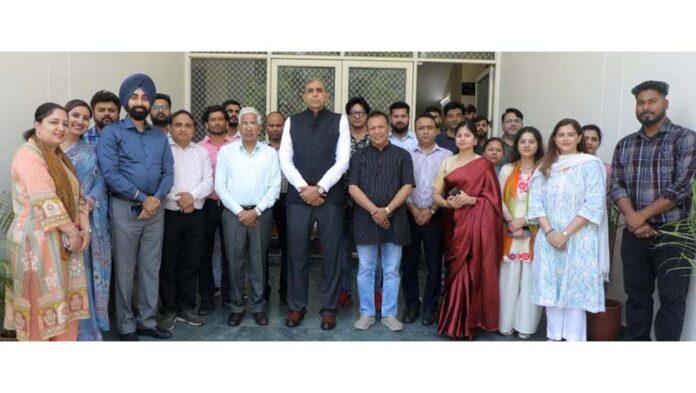 Vice-Chairman Higher Education Council alongwith JU VC and others during his visit to CITES&ET on Friday.