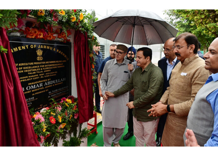 Chief Minister inaugurating Centre of Excellence in Agriculture on Tuesday.