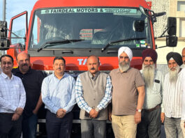 Ashok Gupta, General Manager, J&K Bank launching new Tata Azura range of trucks in Jammu.