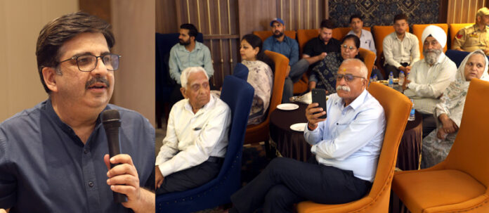 Dr Mohit Arora, Director Orthopaedics, Fortis Escorts Hospital, Amritsar, addressing the gathering during 'Friends of Fortis' event in Jammu. -Excelsior/Rakesh