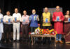 Dignitaries during a literary event in Jammu on Saturday.
