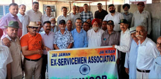 Members of Ex-Servicemen Welfare Association meeting at Akhnoor.
