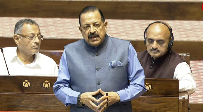 Union Minister Dr Jitendra Singh speaking in the Rajya Sabha on Thursday.