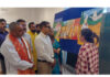 Dignitaries during a painting exhibition at Kala Kendra, Jammu on Friday.