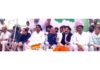 JKPCC chief T H Karra, senior leaders Raman Bhalla, Yogesh Sawhney and others during Cong rally in Bahu area of Jammu.