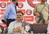 Jal Shakti and Forest Minister, Javed Rana flanked by others during a function at Doda on Friday.
